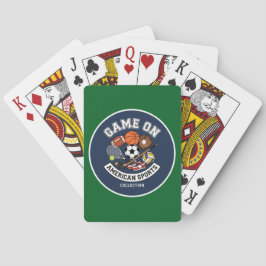 Baraja De Cartas Emblema gráfico de collage de deportes Game On.