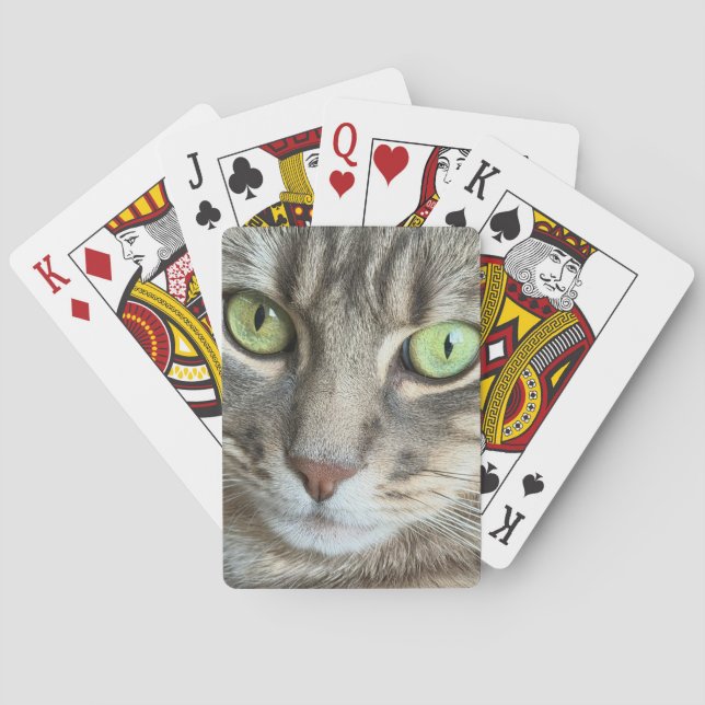 Baraja De Cartas Emerald Eyes – Portrait of a Green-Eyed Cat (Reverso)