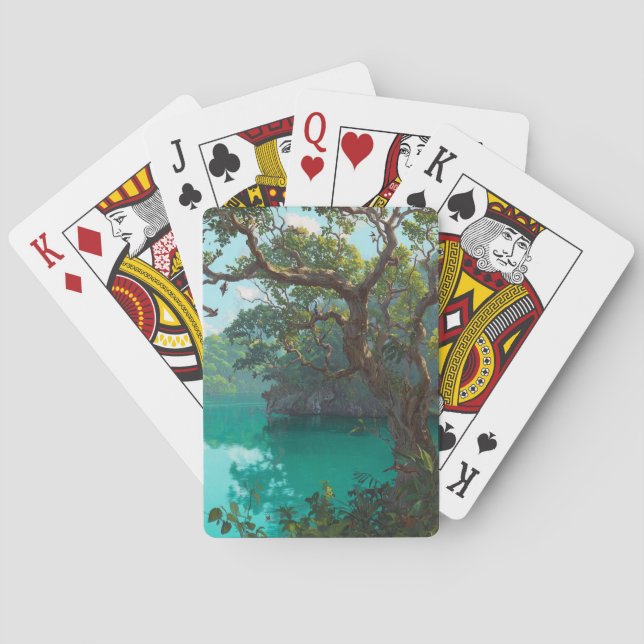 Baraja De Cartas Emerald Jungle Lagoon Playing Cards (Reverso)
