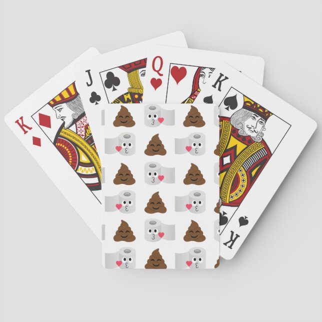 Baraja De Cartas emoji de caca y papel higiénico (Reverso)
