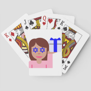 Baraja De Cartas emoji de giro de pelo de chanukkah