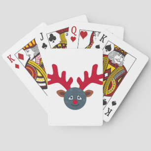 Baraja De Cartas emoji de luna de renos para navidades