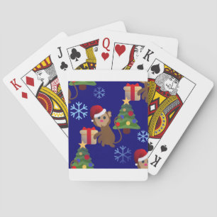 Baraja De Cartas emoji de monos navidades santa