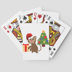 Baraja De Cartas emoji de monos santa claus