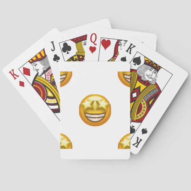 Baraja De Cartas emoji de ojos de estrella (Reverso)