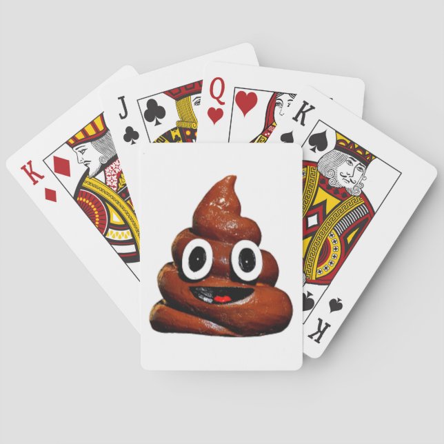 Baraja De Cartas emoji de poop graciosa (Reverso)
