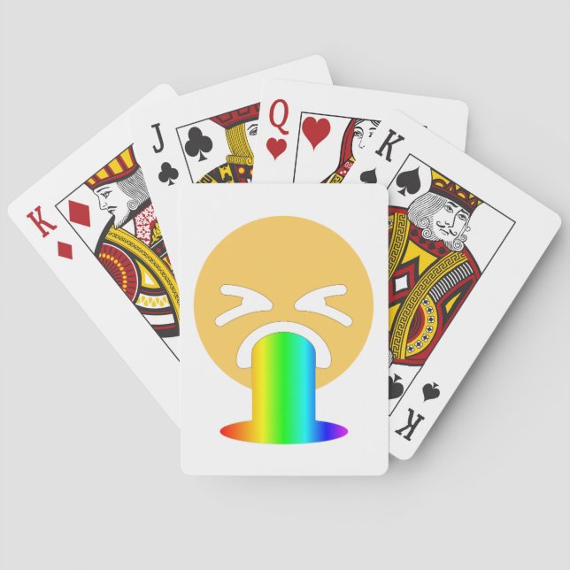Baraja De Cartas emoji de puke arco iris (Reverso)