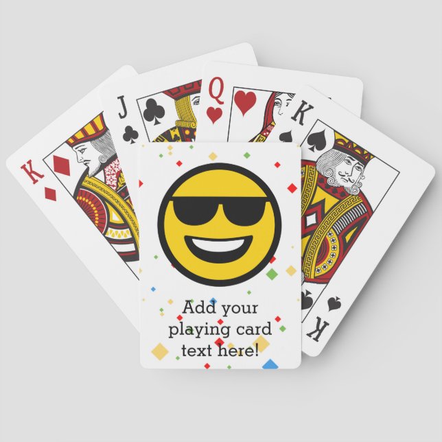 Baraja De Cartas Emoji fresca de las gafas de sol (Reverso)