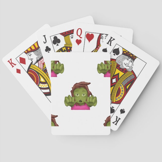Baraja De Cartas emoji mujer zombie (Reverso)