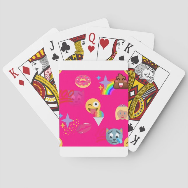 Baraja De Cartas emoji rosa caliente (Reverso)