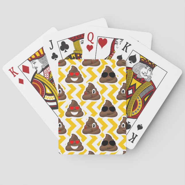 Baraja De Cartas Emojis amarillas del impulso del zigzag (Reverso)
