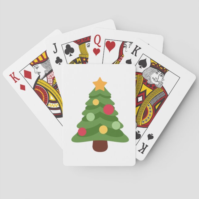 Baraja De Cartas emojis de árboles de navidad (Reverso)