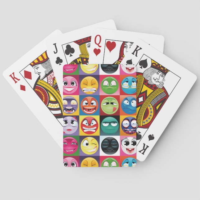 Baraja De Cartas emojis de arte pop (Reverso)