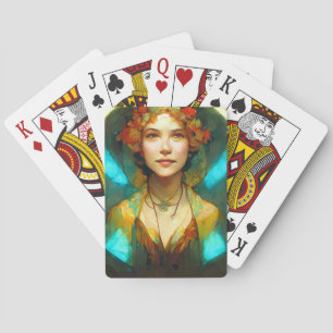Baraja De Cartas En La Fantasía Art Nouveau Ligera