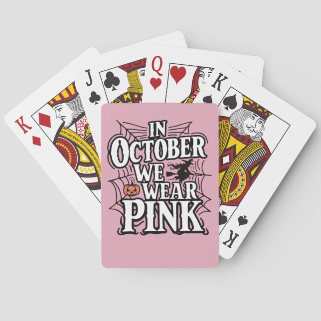 Baraja De Cartas En Octubre Usamos Bruja Rosa Halloween (Reverso)
