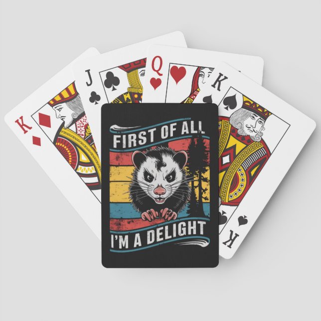 Baraja De Cartas En primer lugar, soy un delicioso y gracioso Oposs (Reverso)