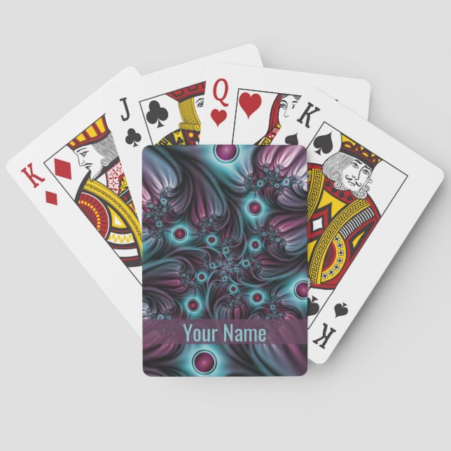 Baraja De Cartas En profundidad Nombre de arte fractal en el resume (Reverso)