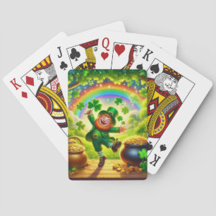 Baraja De Cartas Encantador duende mágico día de San Patricio