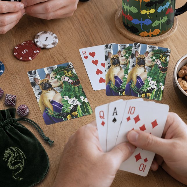 Baraja De Cartas Encantadora Fantasía Verde French Bulldog Dríade (Subido por el creador)