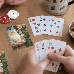 Baraja De Cartas Encantadora Rosa Crema Gato Persa Bosque Dríade