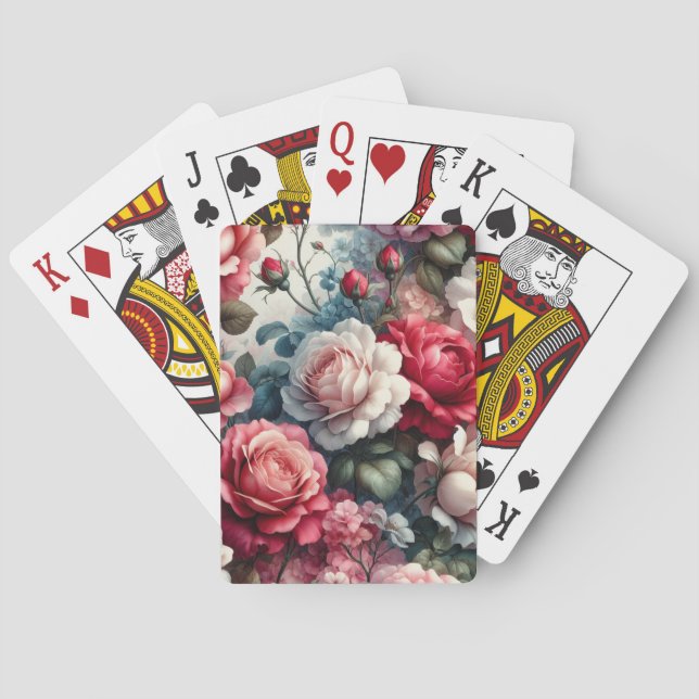 Baraja De Cartas Encanto Floral Rosa Atemporal (Reverso)