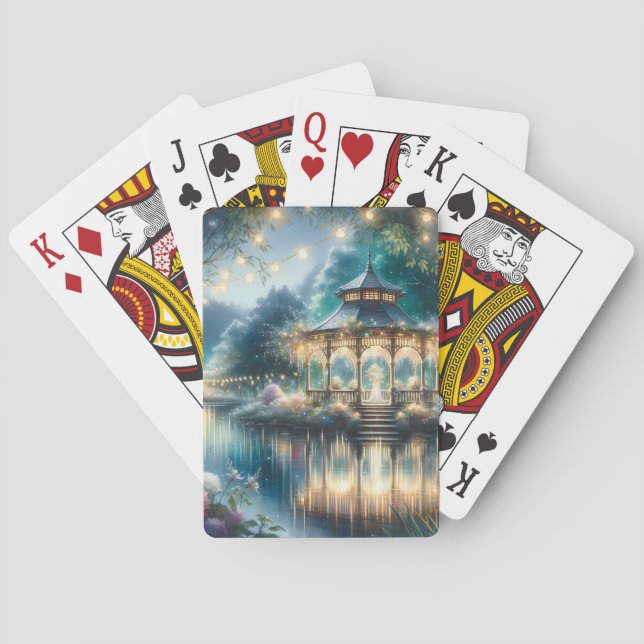 Baraja De Cartas Enchanted Garden Gazebo Twilight Reflection (Reverso)
