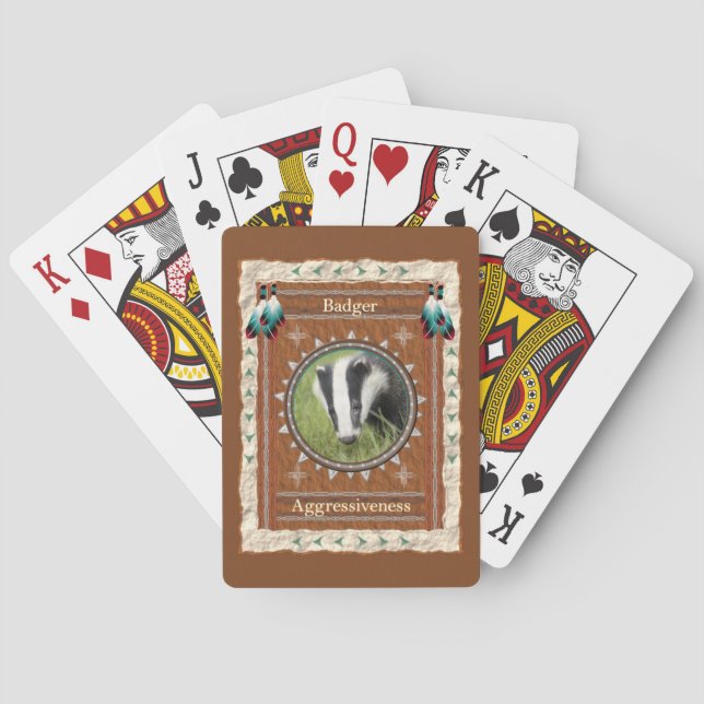 Baraja De Cartas Energía de Agresividad de Tejón (Reverso)