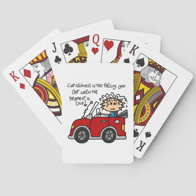 Baraja De Cartas Enfermedad del coche humorístico (Reverso)
