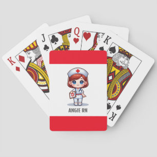 Baraja De Cartas Enfermera de manga con Personalizado de ojos azule