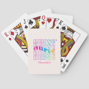 Baraja De Cartas "Enfermera" en elegantes colores arcoiris