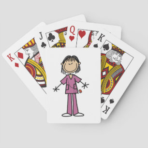 Baraja De Cartas Enfermeras asiáticas con imitaciones de palo