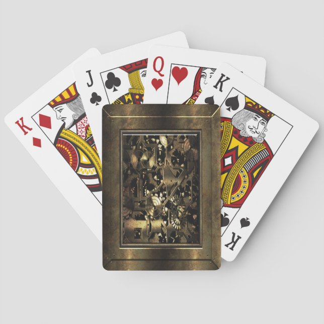 Baraja De Cartas Engranajes Metalizado de Steampunk (Reverso)
