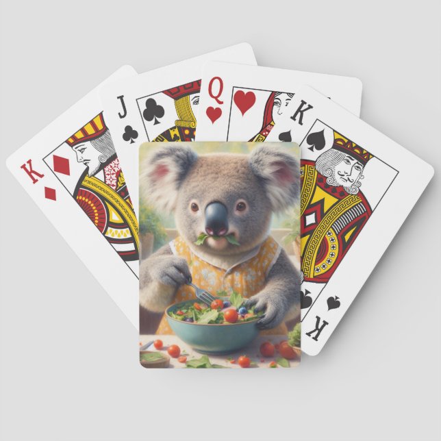 Baraja De Cartas Ensalada de comida Koala (Reverso)