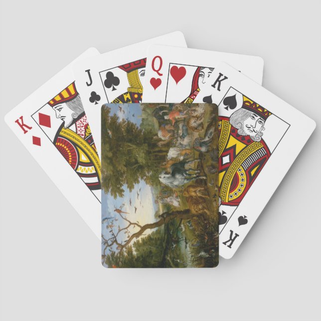 Baraja De Cartas Entrada de los animales en el Arca de Noé (Brueghe (Reverso)