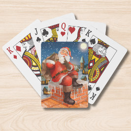 Baraja De Cartas Entrega de chimenea de Santa Claus