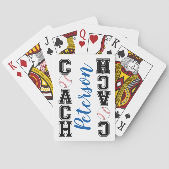 Baraja De Cartas Entrenador de béisbol, gracias regalo - ¡agita! (Reverso)