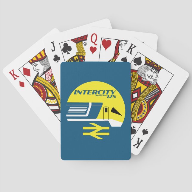 Baraja De Cartas Entusiasta de tren clásico de la interciudad ferro (Reverso)