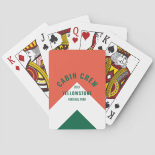 Baraja De Cartas Equipo de cabina Destino Peronalizado Retro Verde 