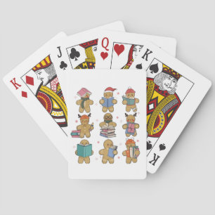Baraja De Cartas Equipo de Navidad Santa Pan de Jengibre Enfermería
