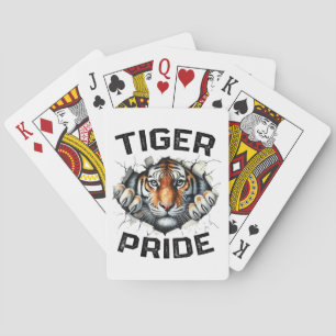 Baraja De Cartas Equipo deportivo de la Escuela de Tigres Retro del