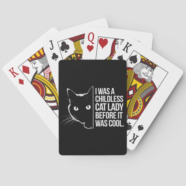 Baraja De Cartas Era una dama de gato sin hijos antes de ser Guay (Reverso)