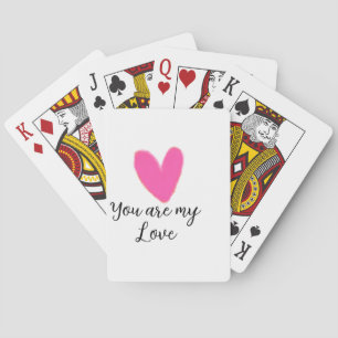 Baraja De Cartas eres mi amor corazón acuarela rosa rojo kidretro