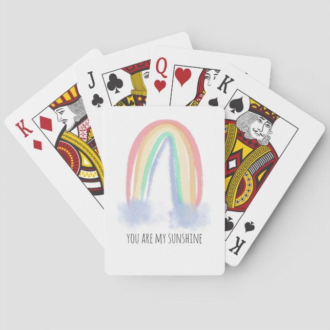 Baraja De Cartas Eres mi arcoiris pintado con acuarela soleado (Reverso)