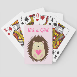 Baraja De Cartas Erizo Bebé Niña Rosa Bonito Personalizado