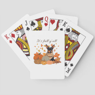 Baraja De Cartas Es el otoño - Miniatura Pinscher con calabazas