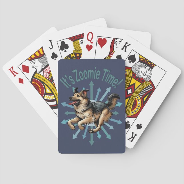 Baraja De Cartas Es el zoomie time Large Mutt (Reverso)
