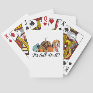 Baraja De Cartas Es Fall Y’all Beagle Cute Dog Lover Fall Thanksg