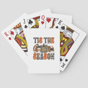 Baraja De Cartas Es Gracioso El Fútbol De Temporada De La Calabaza 