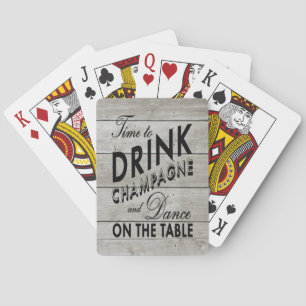 Baraja De Cartas Es hora de tomar champán en las tarjetas de juego