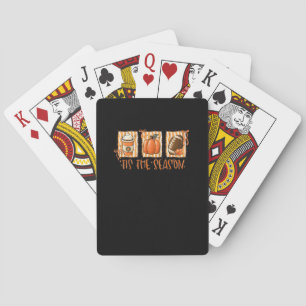 Baraja De Cartas Es La Temporada Calabaza Fútbol Americano Día de A